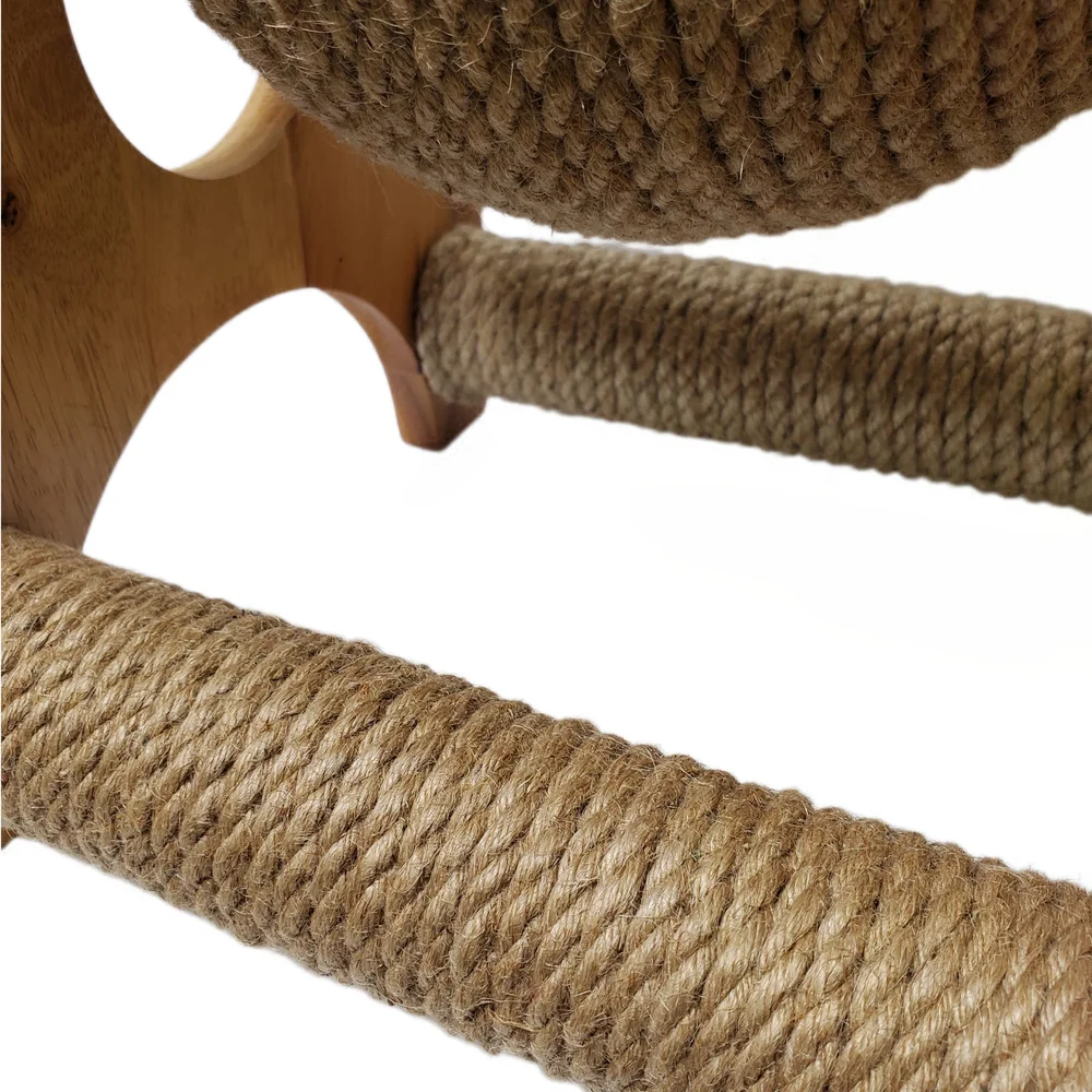 Pets Cat Kitten Home Natural Wood Jute Scratcher Active Ball Animal Pet Toy